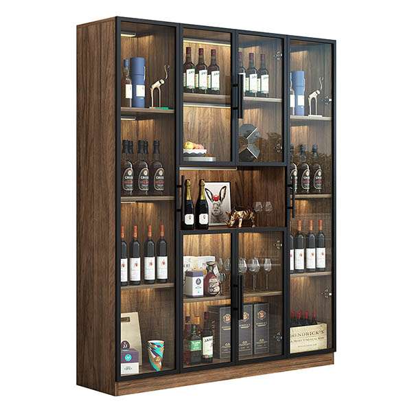 Mẫu tủ rượu cánh kính cường lực được thiết kế hiện đại TU08